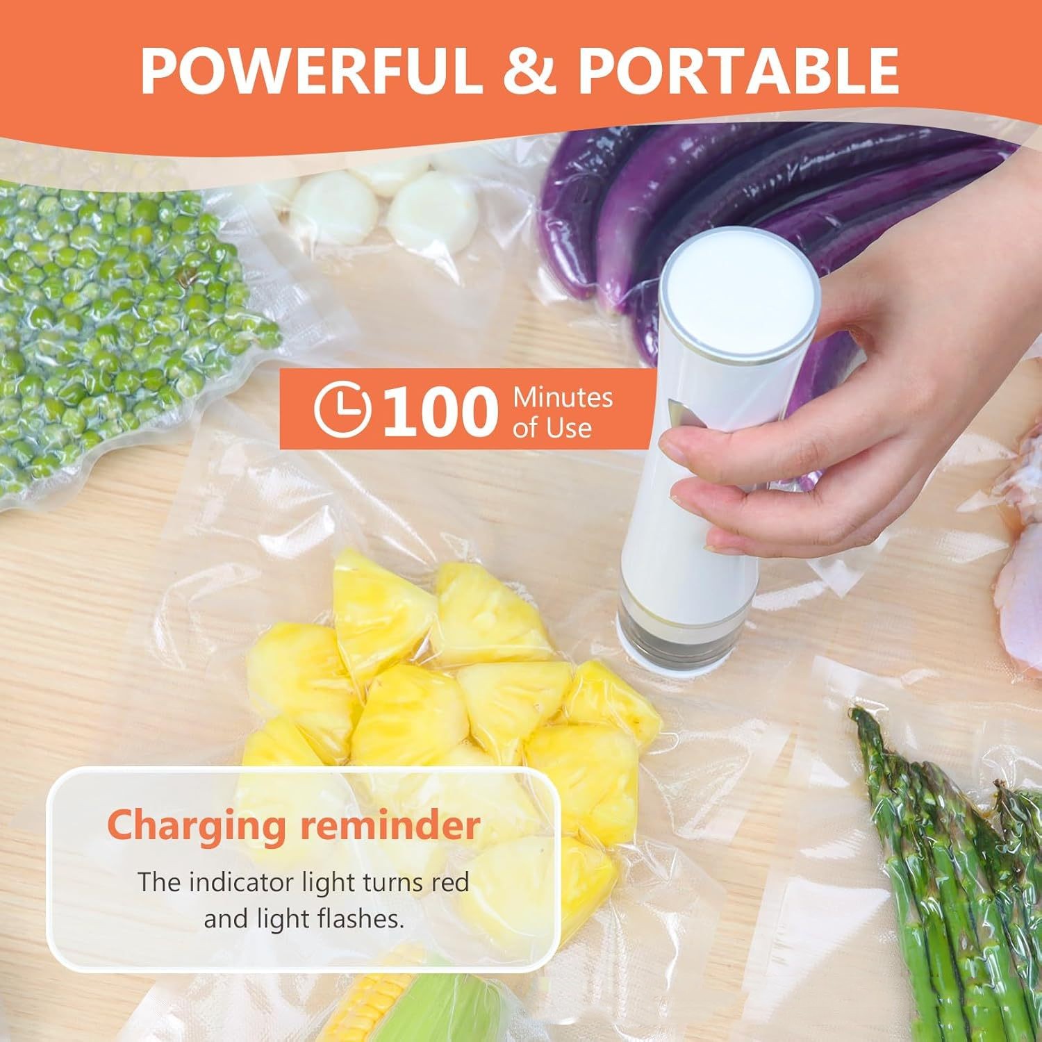 Press the sealer on the bag
